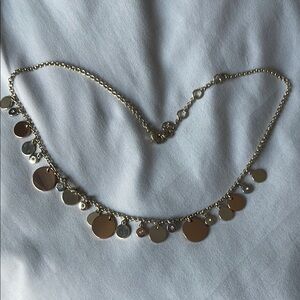 Gold and Silver Graduated Disc Necklace